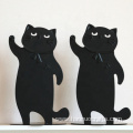 Black and white cartoon cat Creative metal bookstand